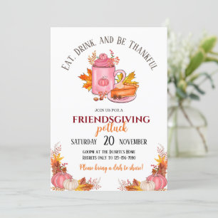 Friendsgiving Potluck-inbjudan Inbjudningar