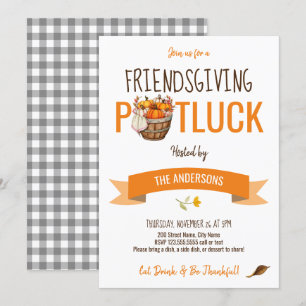 Friendsgiving Potluck Inbjudningar