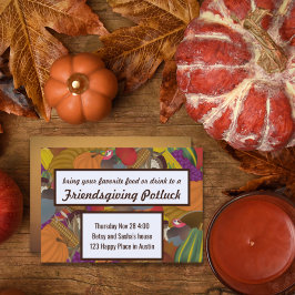Friendsgiving Potluck Inbjudningar