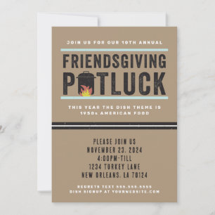 Friendsgiving Potluck Party-inbjudan Inbjudningar