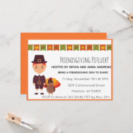 Friendsgiving Potluck Pilgrim Turkietinbjudan Inbjudningar