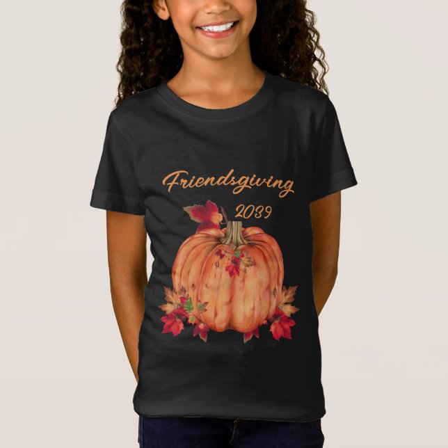 Friendsgiving | Pumpkin för Orange på hösten Thank T Shirt (Framsida)