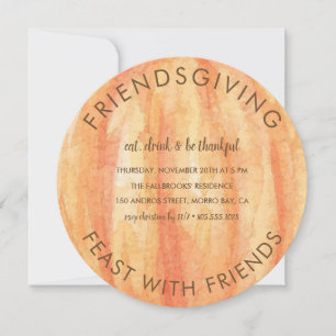 Friendsgiving Pumpkin Thanksgiving-inbjudan Julkort