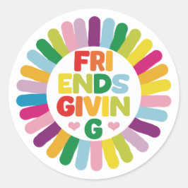 Friendsgiving Runt Klistermärke