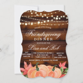 Friendsgiving Rustic Fall Pumpkin-inbjudan Inbjudningar