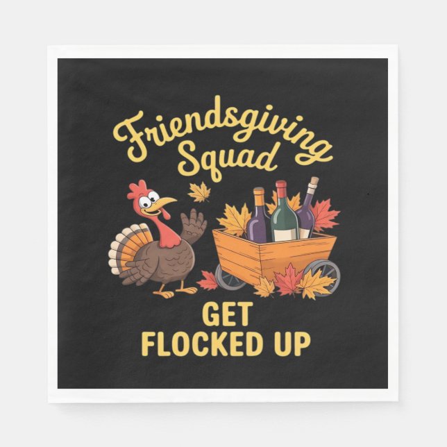 Friendsgiving Squad - Flockera klassiskt T-Shirt Pappersservett (Framsidan)