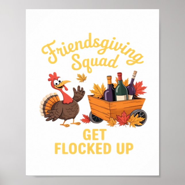 Friendsgiving Squad Splock up Oversized T-Shi Poster (Framsidan)