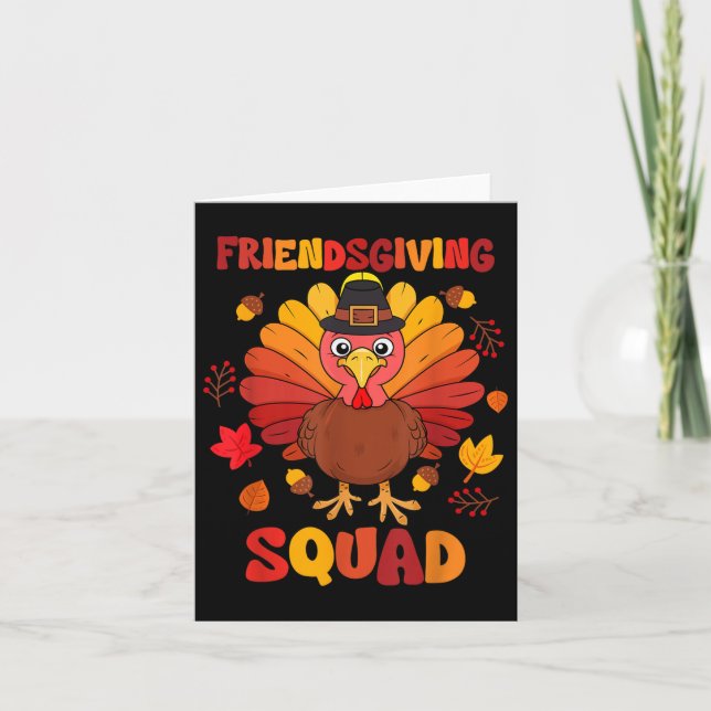 Friendsgiving Squad Thanksgiving Turkiet Day Gips Kort (Framsida)