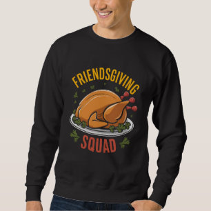 Friendsgiving Squad Turkey Dinner Gift Matching Lång Ärmad Tröja