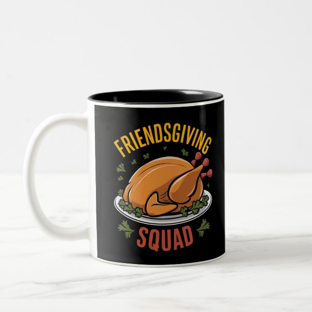 Friendsgiving Squad Turkey Dinner Gift Matching Två-Tonad Mugg (Vänster)