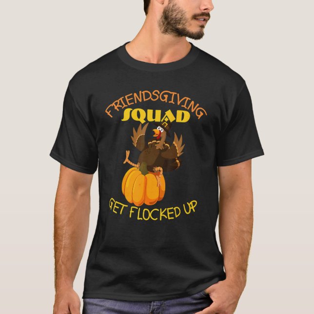Friendsgiving Square i Thanksgiving Turkiet T Shirt (Framsida)
