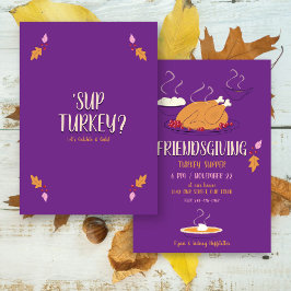 Friendsgiving Suppor | Lila och Guld Inbjudningar