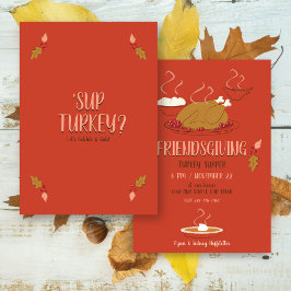 Friendsgiving Suppor | Röd & Guld Inbjudningar