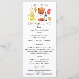 Friendsgiving Thanksgiving Feast Dinner Menu Meny