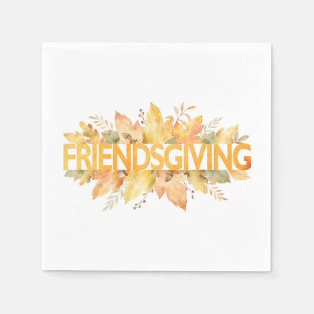 Friendsgiving Thanksgiving Firande Napkins Pappersservett (Framsidan)