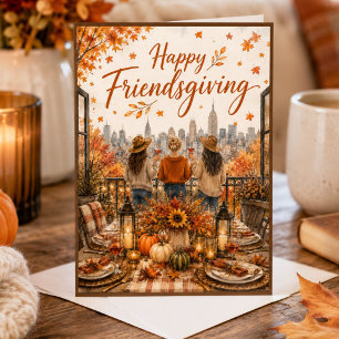 Friendsgiving Thanksgiving Glad Friendsgiving Kort