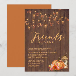 Friendsgiving Thanksgiving Högtidsinbjudan Inbjudningar