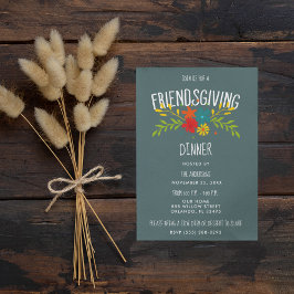 Friendsgiving Thanksgiving Middag Party Inbjudningar