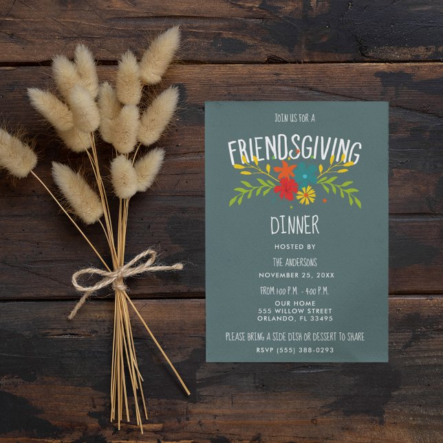 Friendsgiving Thanksgiving Middag Party Inbjudningar (Skapare uppladdad)