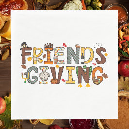Friendsgiving Thanksgiving Thmet Pappersservett