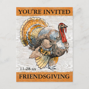 Friendsgiving Turkiet lantlig thanksgivingmiddag Inbjudan Vykort