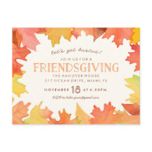 Friendsgiving vykort för vattenfärgsinbjudan