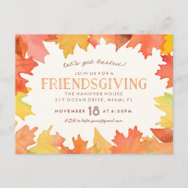 Friendsgiving vykort för vattenfärgsinbjudan