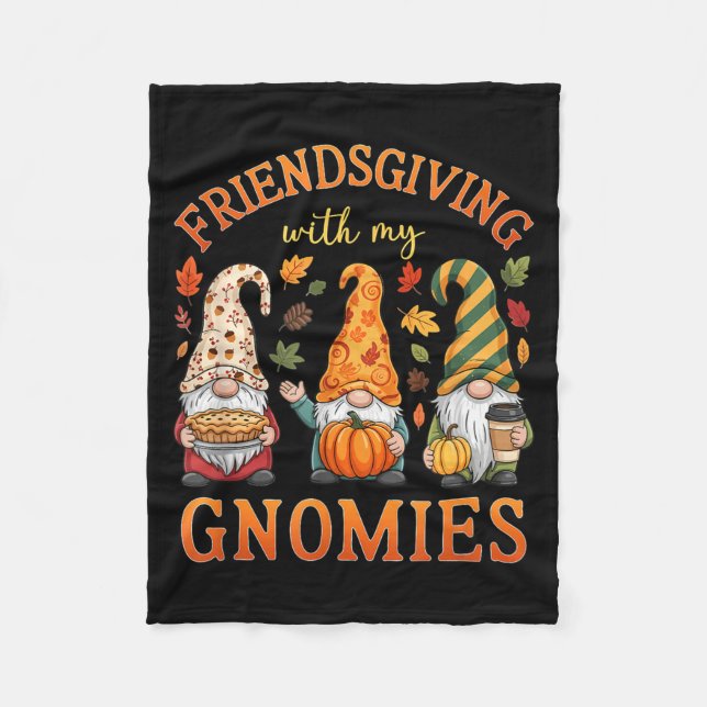 Friendsgiving With My Gnomies Friends Thanksgiving Fleecefilt (Framsidan)