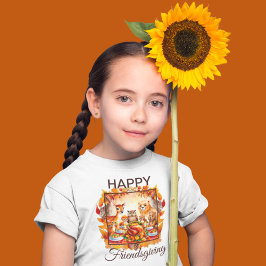 Friendsgiving Woodland Animals Höst löv T Shirt