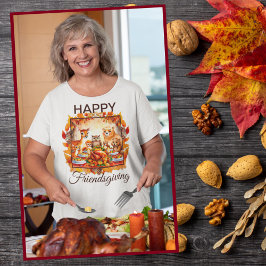Friendsgiving Woodland Animals Höst löv T Shirt