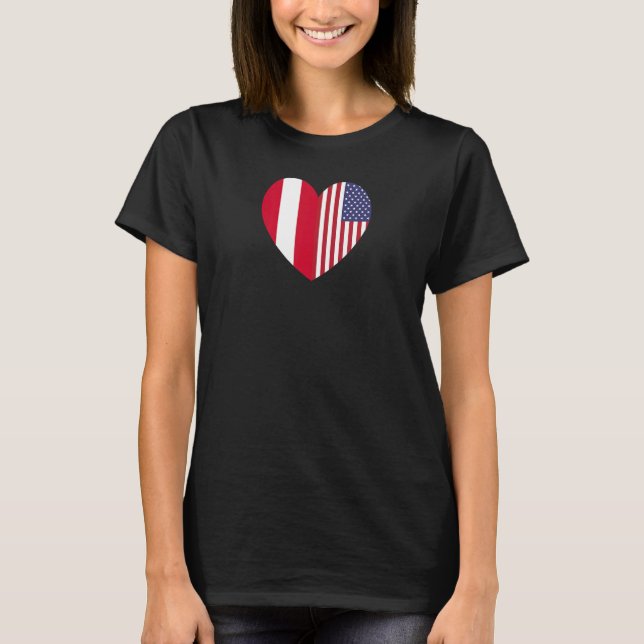 Friendship Forever America and Austria T Shirt (Framsida)