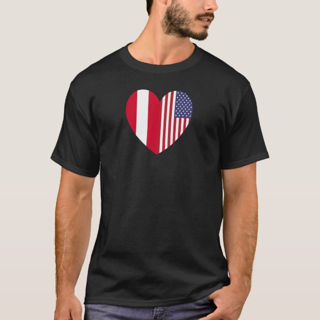 Friendship Forever America and Austria T Shirt (Framsida)