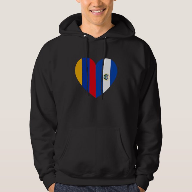 Friendship Forever El Salvador And Armenia Hoodie (Framsida)