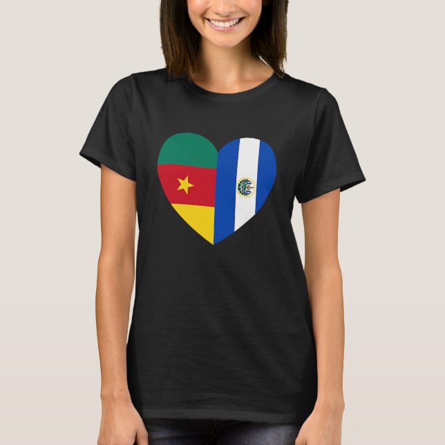 Friendship Forever El Salvador And Cameroon T Shirt (Framsida)
