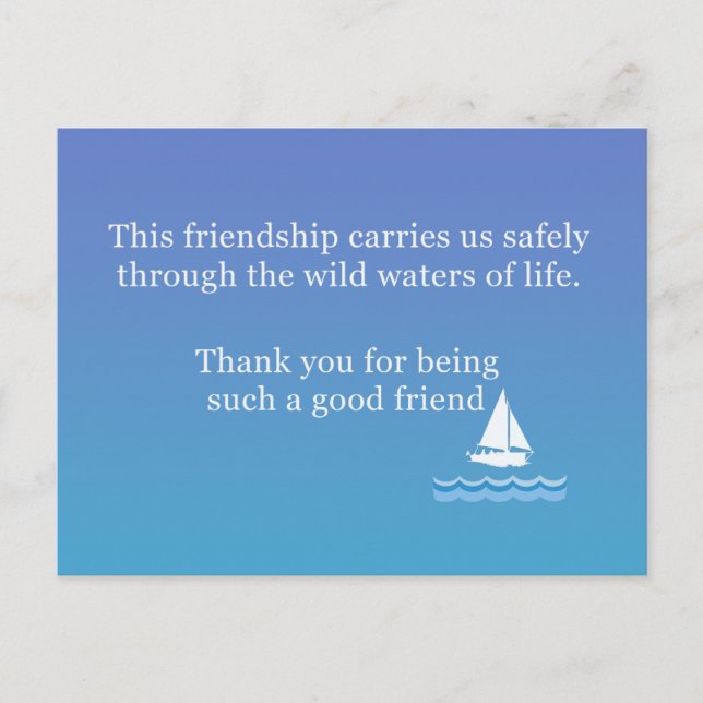 Friendship Greeting Card To Say "Thank you"  Vykort (Framsida)