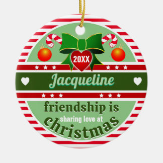 Friendship is Sharing Love at Christmas Julgransprydnad Keramik