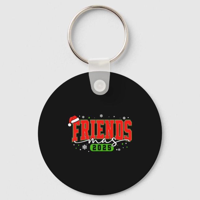 Friendsmas 2025 Friends Santa Hat Merry Christmas  Nyckelring (Framsida)
