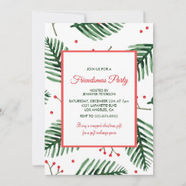 Friendsmas bjuds in Elegant jul Evergreen Inbjudningar