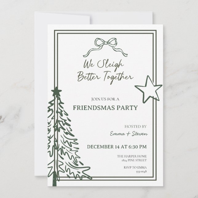 Friendsmas-festinvitation Inbjudningar (Framsida)