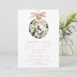 Friendsmas Floral Ornament Girls Night Christmas Inbjudningar