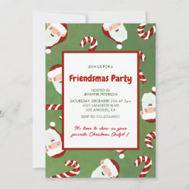 Friendsmas inbjuder Cute Santa Barley-socker Inbjudningar