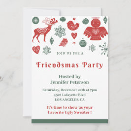 Friendsmas inbjuder till jul Nordiska Grönten Inbjudningar