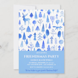 Friendsmas inbjudningar BeSnyval Watercolor träd