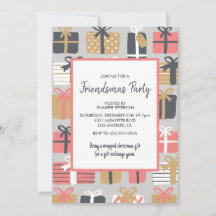Friendsmas-inbjudningar Cute-julgåvan Mönster