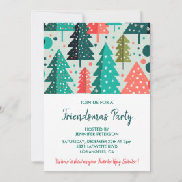 Friendsmas inbjudningar Julgranar mönster