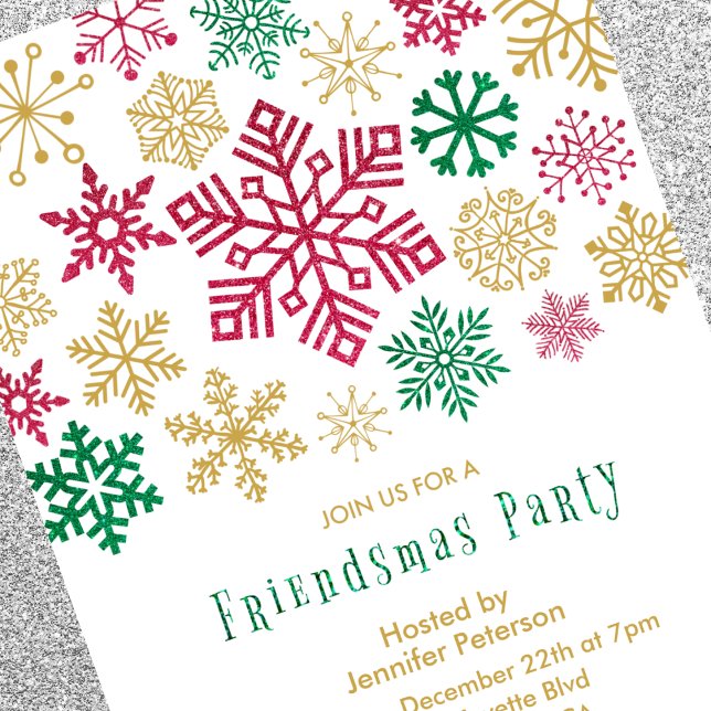Friendsmas-inbjudningar Party Chic Snöflingor Inbjudningar (Skapare uppladdad)