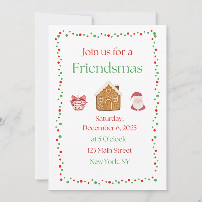 Friendsmas Invitation Inbjudningar (Framsida)