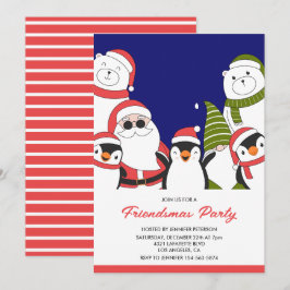 Friendsmas Invitations Coola Santa Polar Bear Gnom Inbjudningar