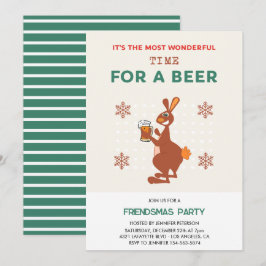 Friendsmas invitations Funny Kangaroo Beer Pun Inbjudningar