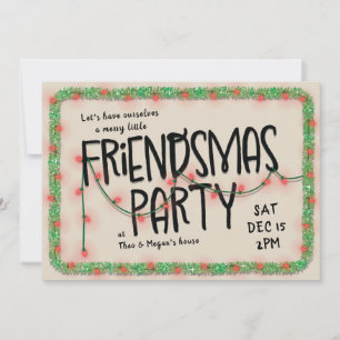Friendsmas-partajinvitation Strängljus & girland Inbjudningar